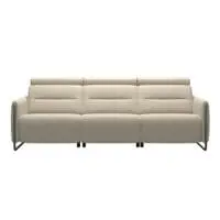 Emily Steel Leather Power Three Seater Sofa